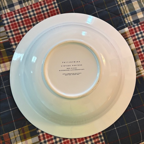 Pottery Barn White Pasta Bowl with Vintage Red Label - Picture 3 of 6